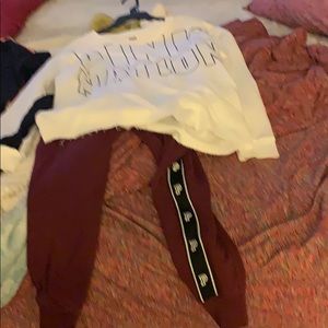 2 PINK WARMUP & SWEAT PANTS & SWEAT SHIRT